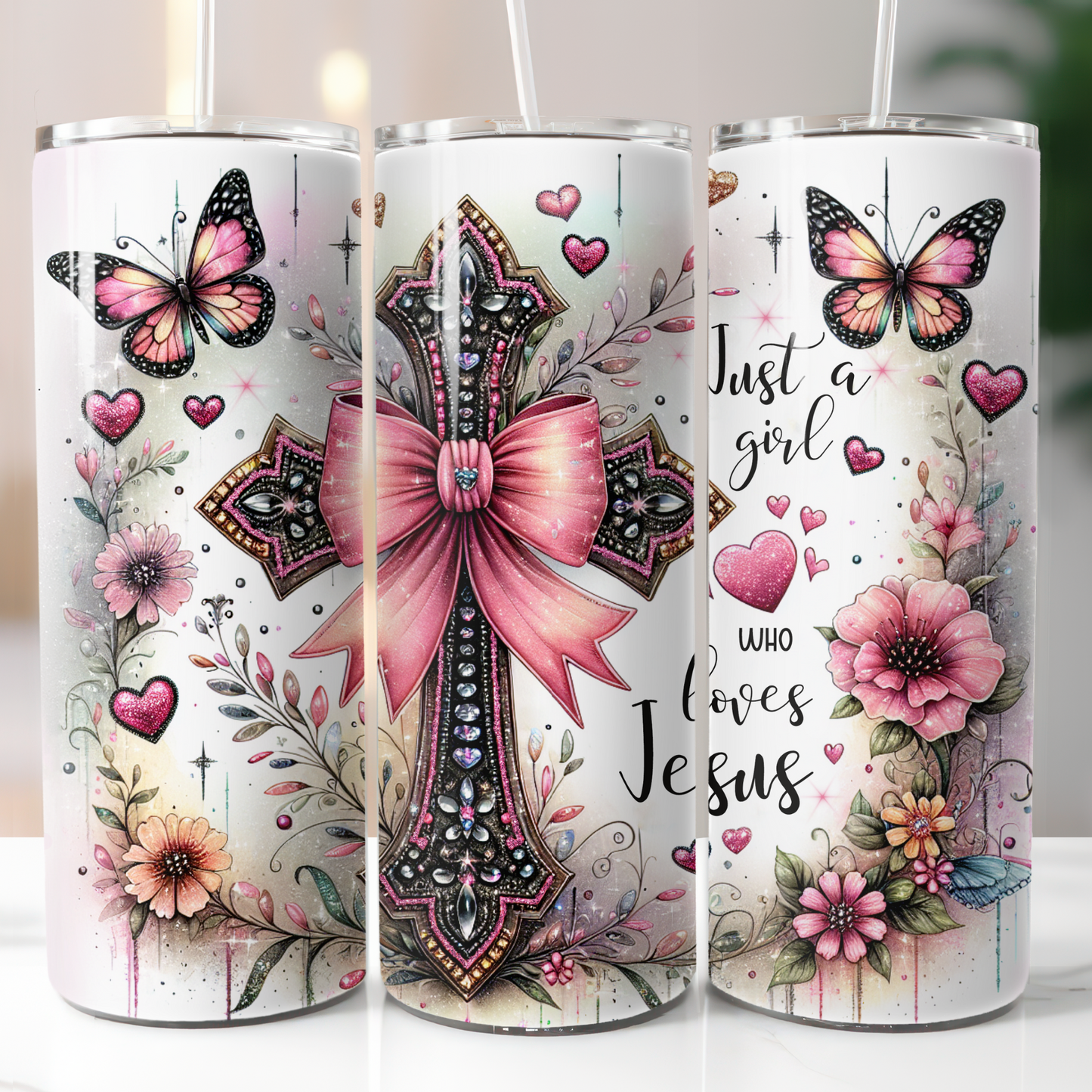 Just A Girl Who Loves Jesus Cross, Sublimation Transfer