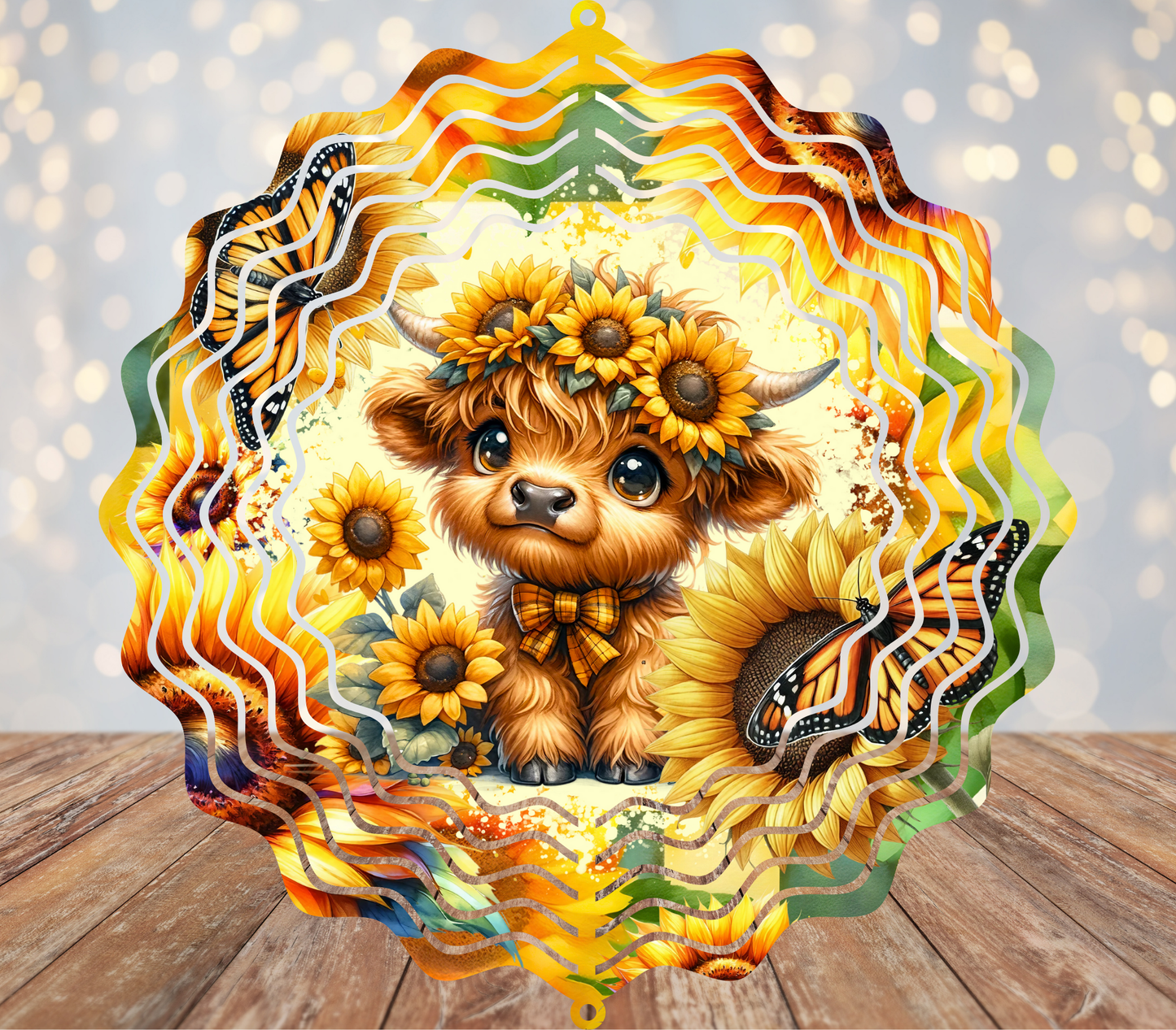 Baby Highland Sunflower Wind Spinner