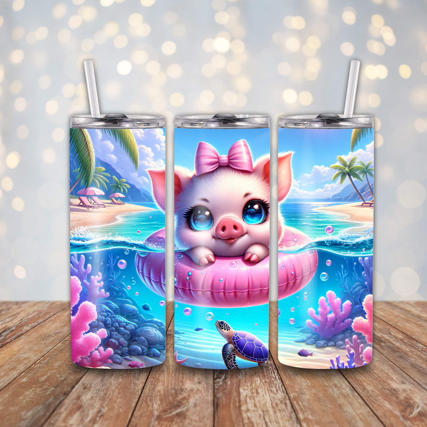 Summer Pig Beach Sublimation Transfers