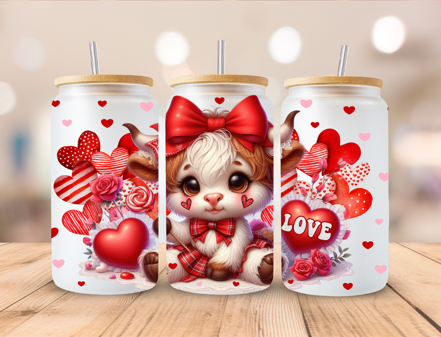 Highland Valentine's Day Libbey Glass Transfer