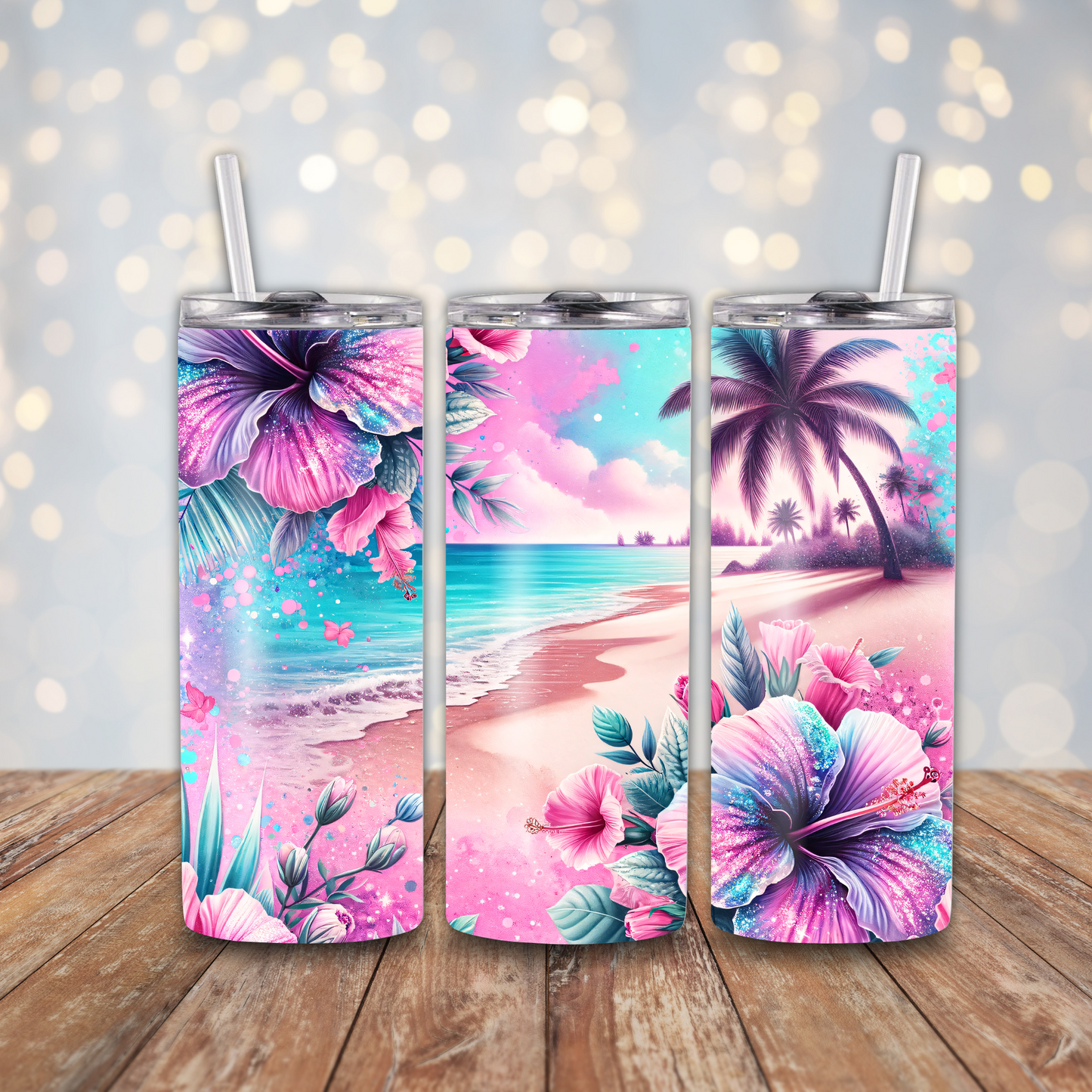 Summer Beach Hibiscus Sublimation Transfers