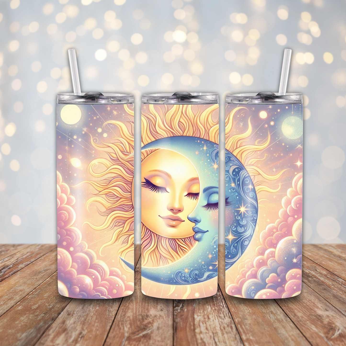 Smiling Sun and Moon Sublimation Transfers