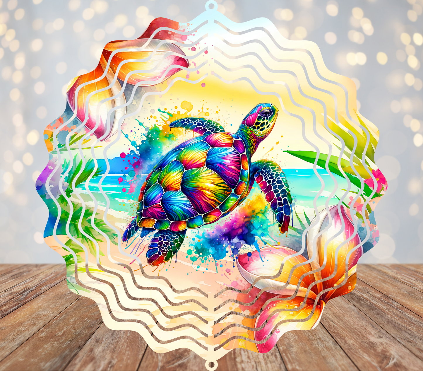 Rainbow Sea Turtle Wind Spinner