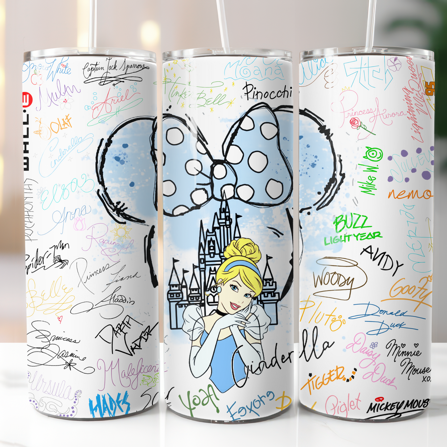 Disney Cinderella Autograph, Sublimation, Ready to Print, Ready To Press, Print Out Transfer, 20 oz, Skinny Tumbler Transfer, NOT A DIGITAL