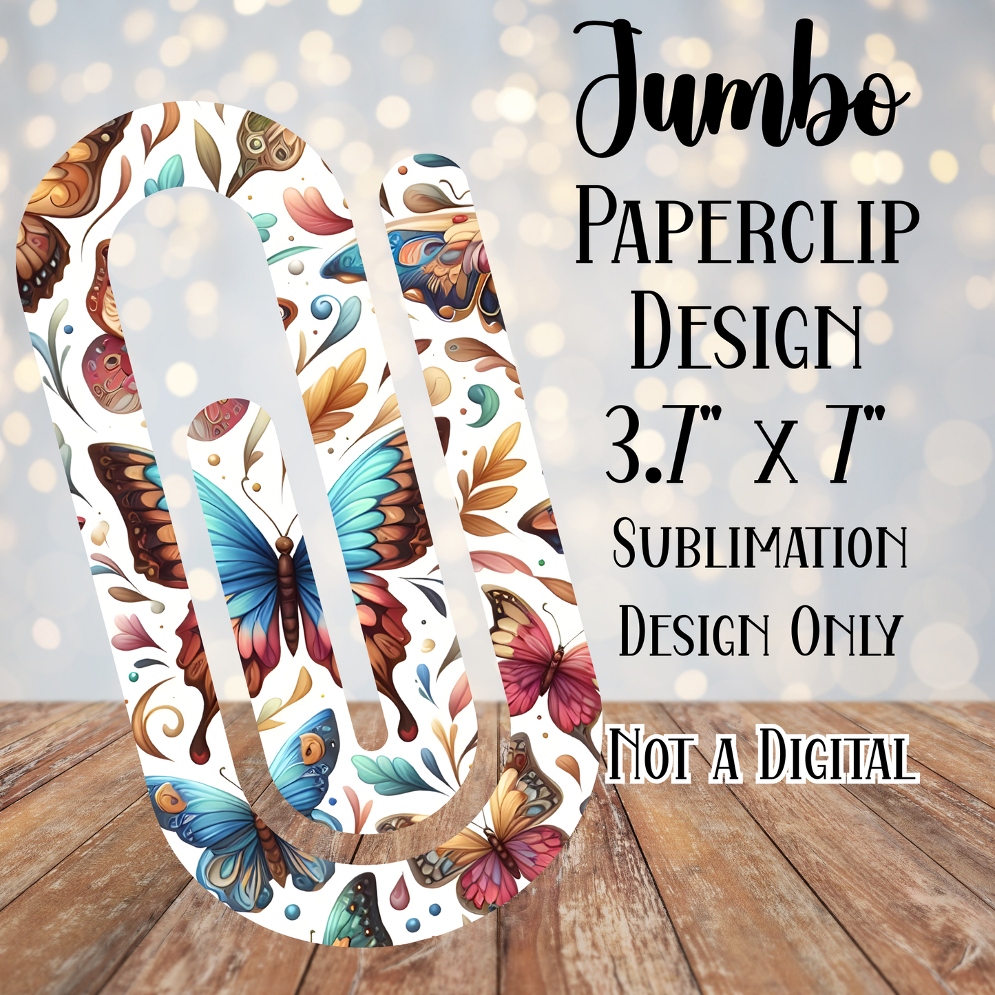 Butterfly Jumbo Paperclip Sublimation Transfers