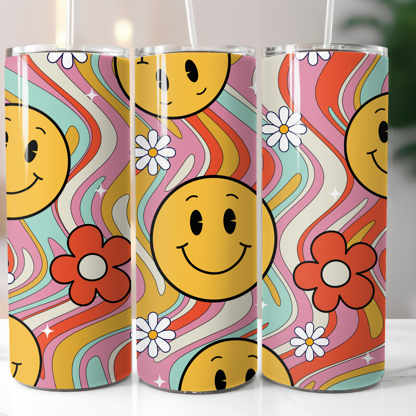 Retro Happy Face Sublimation Transfers