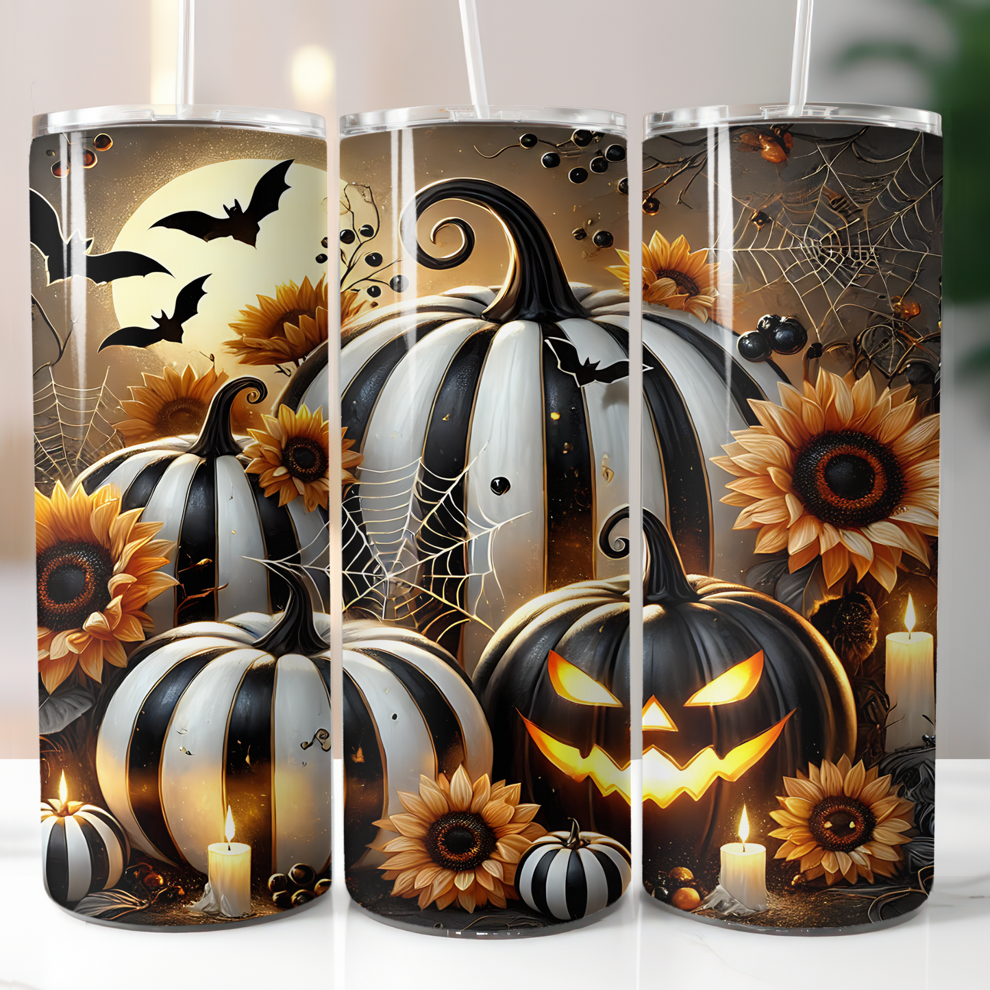 Black and White Pumpkins Sublimation Transfers