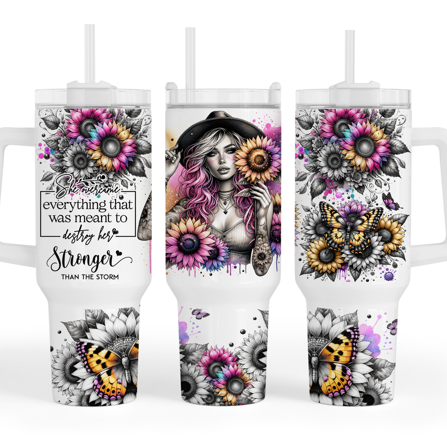 She Overcame, Sublimation Transfer, 40 oz.