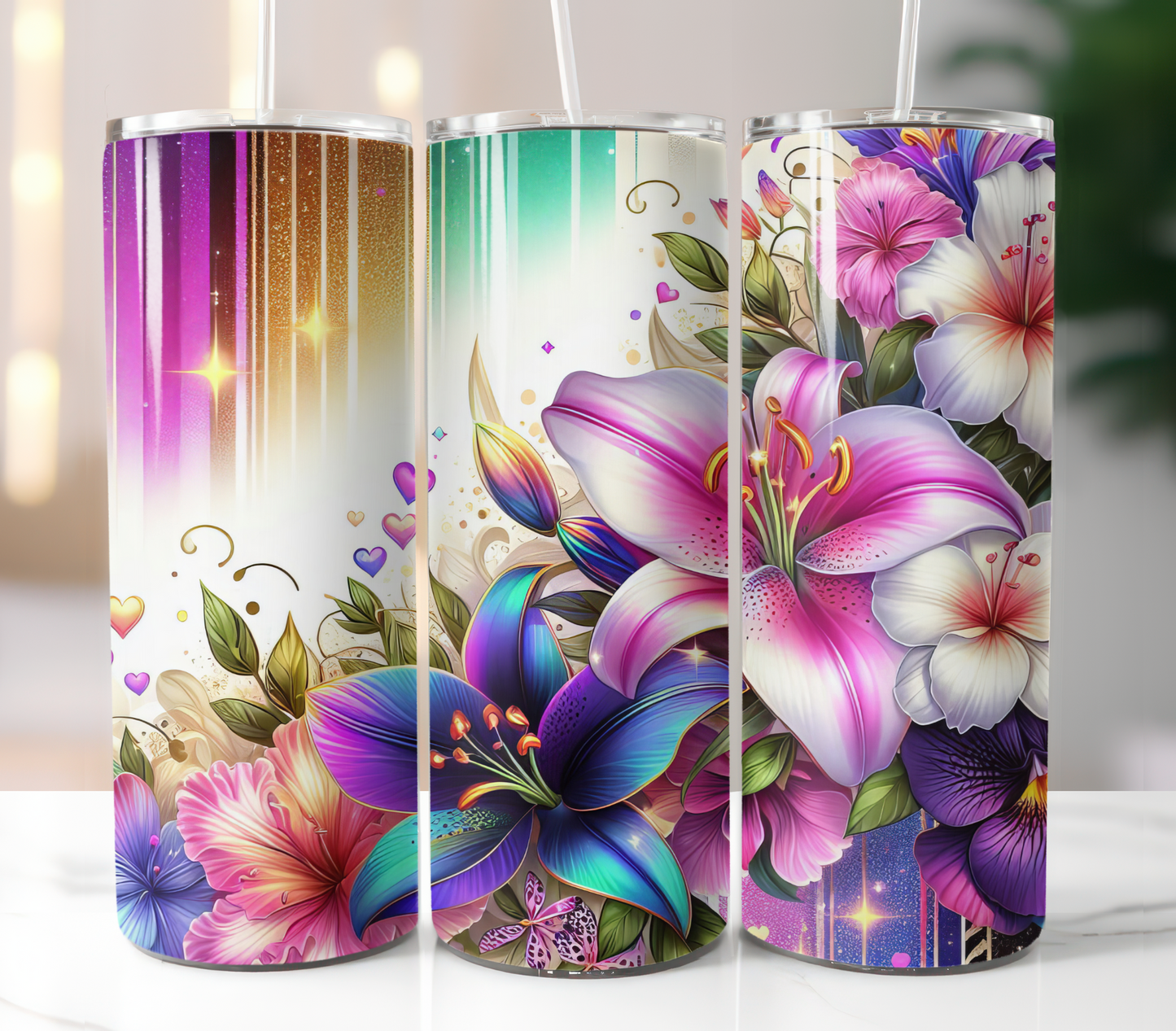 Colorful Hibiscus Sublimation Transfer