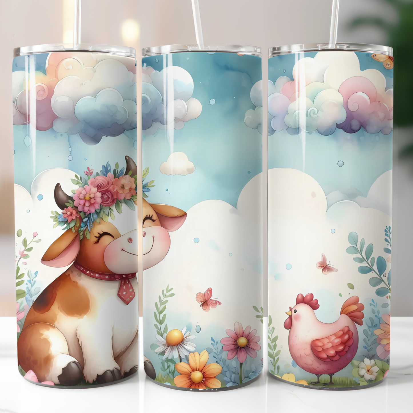 Smiling Milk Cow with Flower Crown