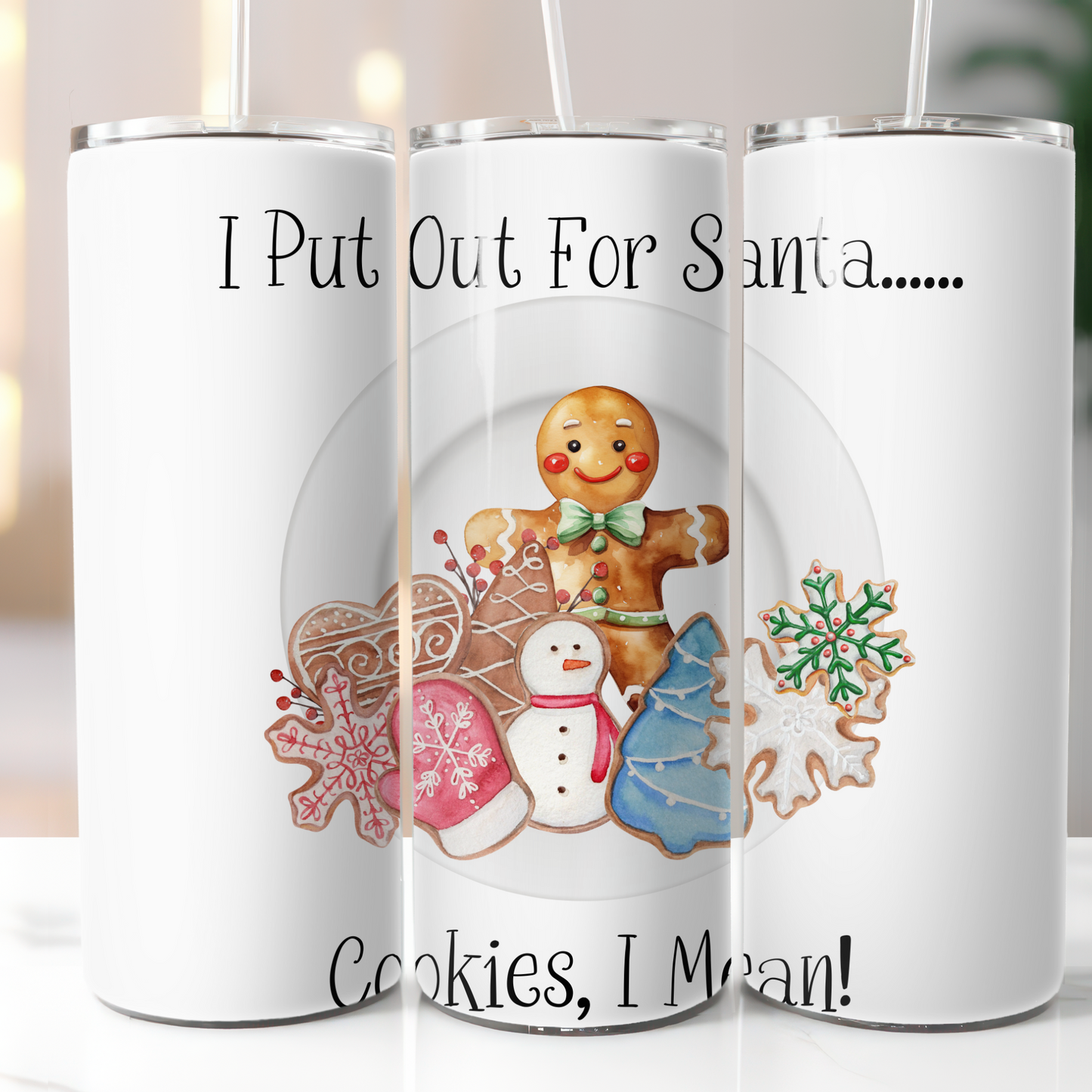 Cookies for Santa, Sublimation, Ready to Print, Ready To Press, Print Out Transfer, 20 oz, Skinny Tumbler Transfer, NOT A DIGITAL