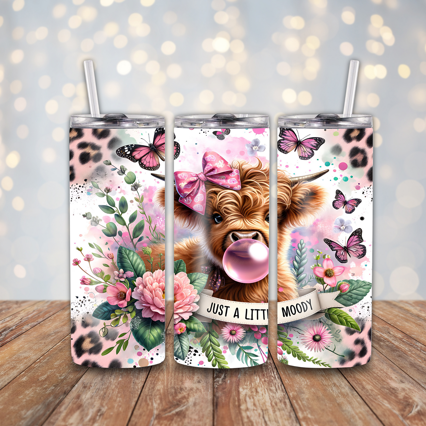 Just A Little Moody Highland Cow Sublimation Transfers