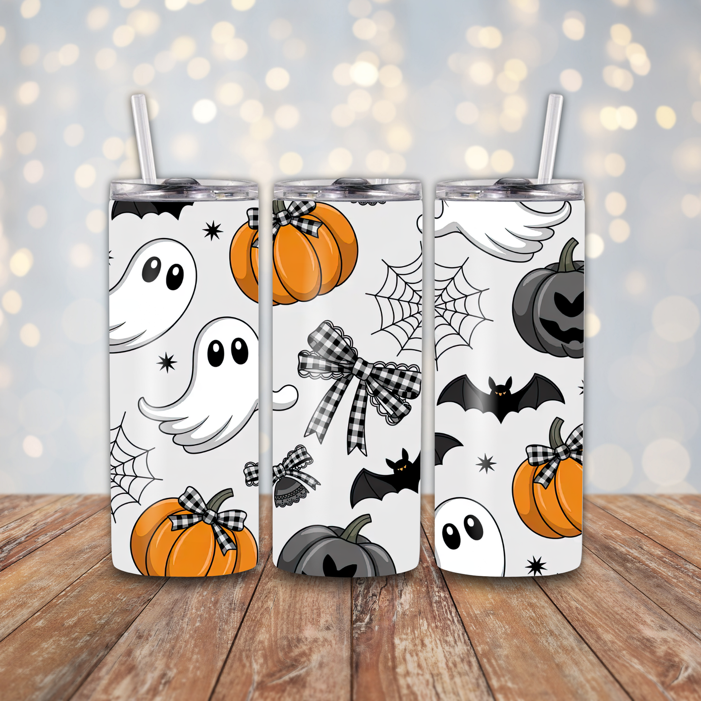 Ghosts Pumpkins Gingham Sublimation Transfers