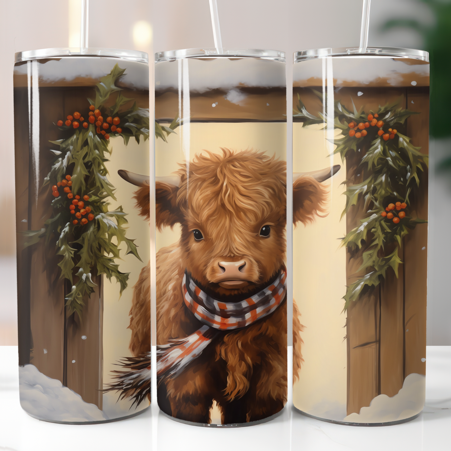 Christmas Highland Cow, Sublimation Prints