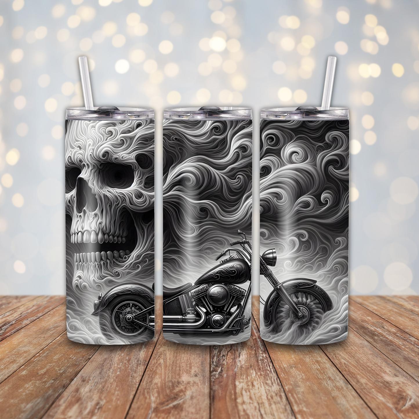 Skull Motorcycle Sublimation Transfers