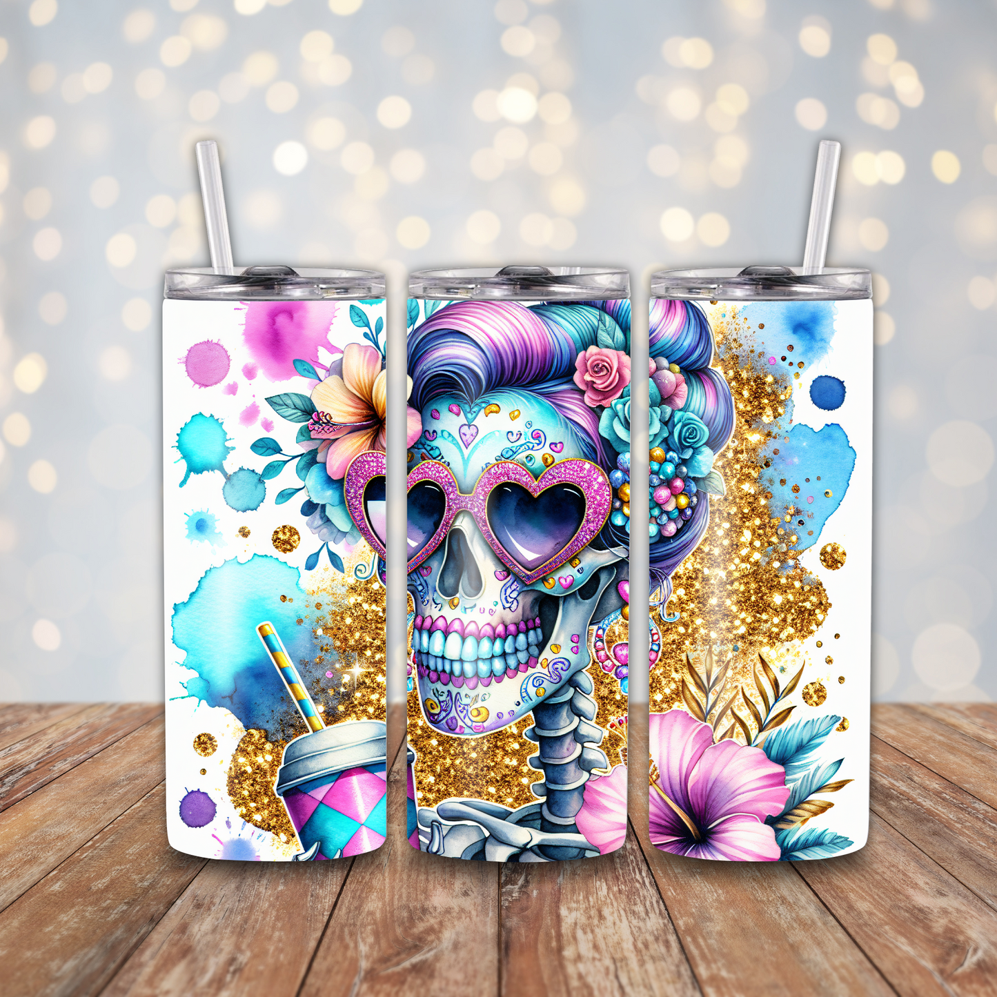 Summer Woman Skull Sublimation Transfers