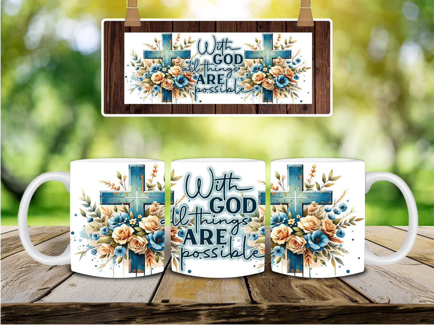 With God All Things Are Possible Sublimation Transfers
