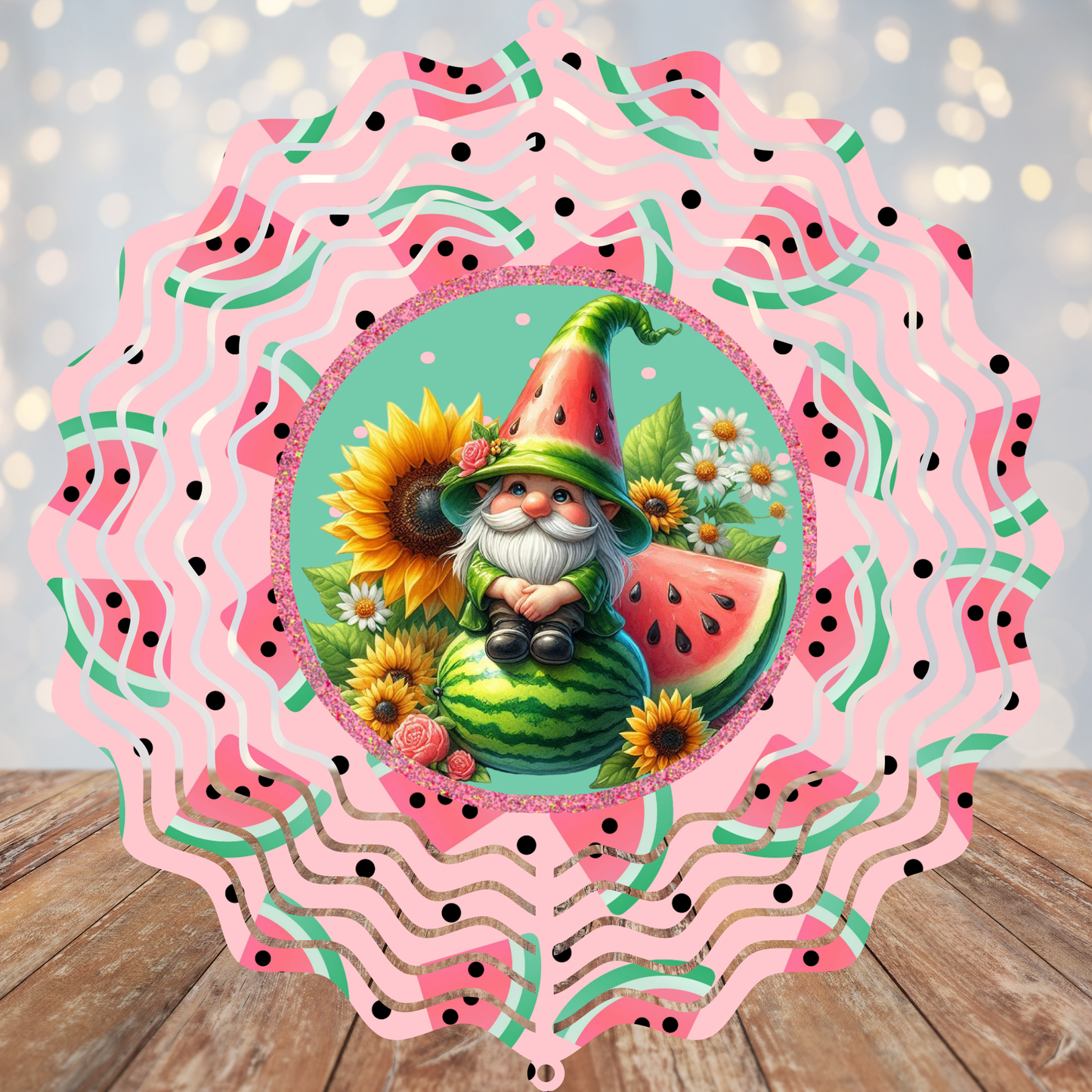 Gnome Watermelon Wind Spinner