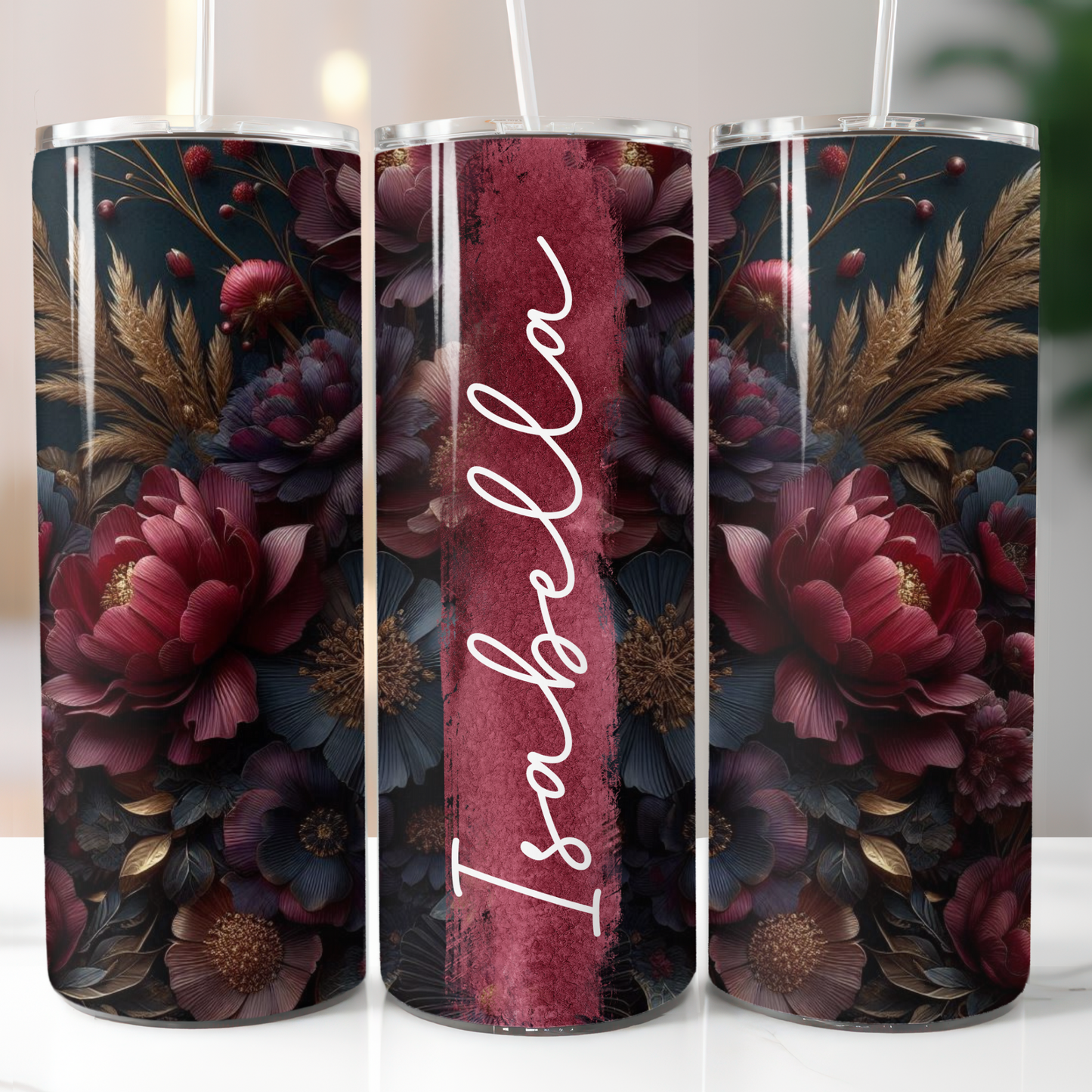 Dark Floral Personalized