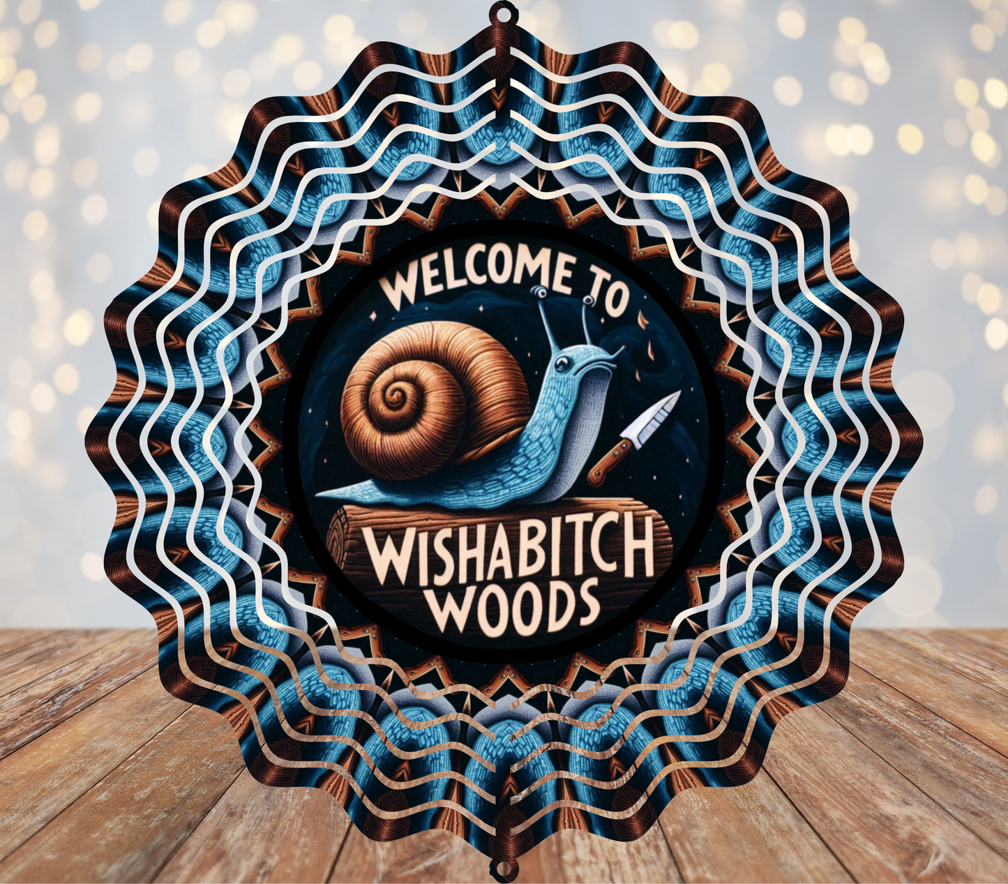Welcome to Wishabitch Woods Wind Spinner