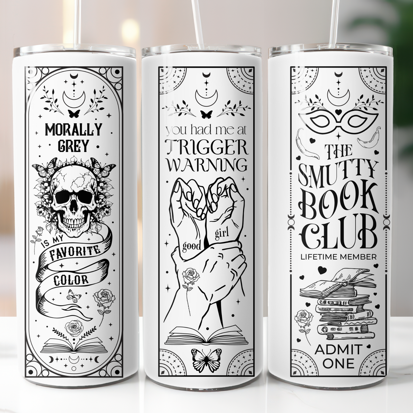 Trigger Warning Black and White, Sublimation Transfer