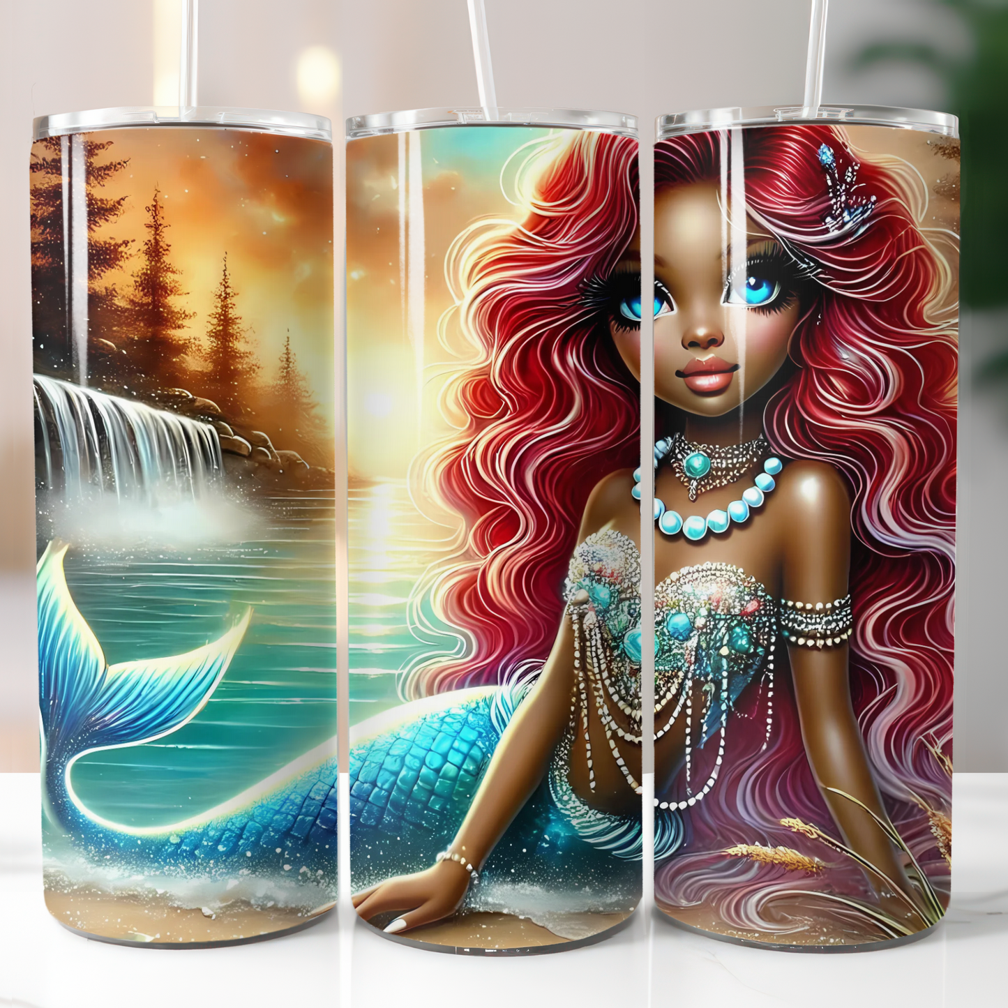 African American Beach Mermaid