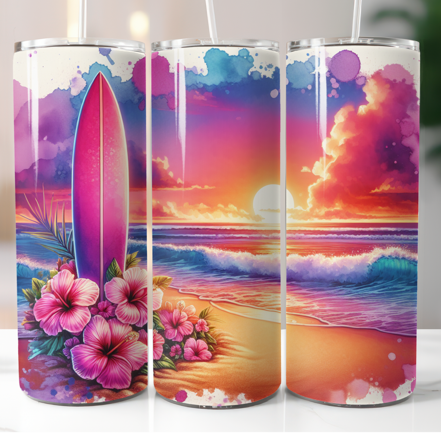 Tropical Beach, Sublimation Transfer