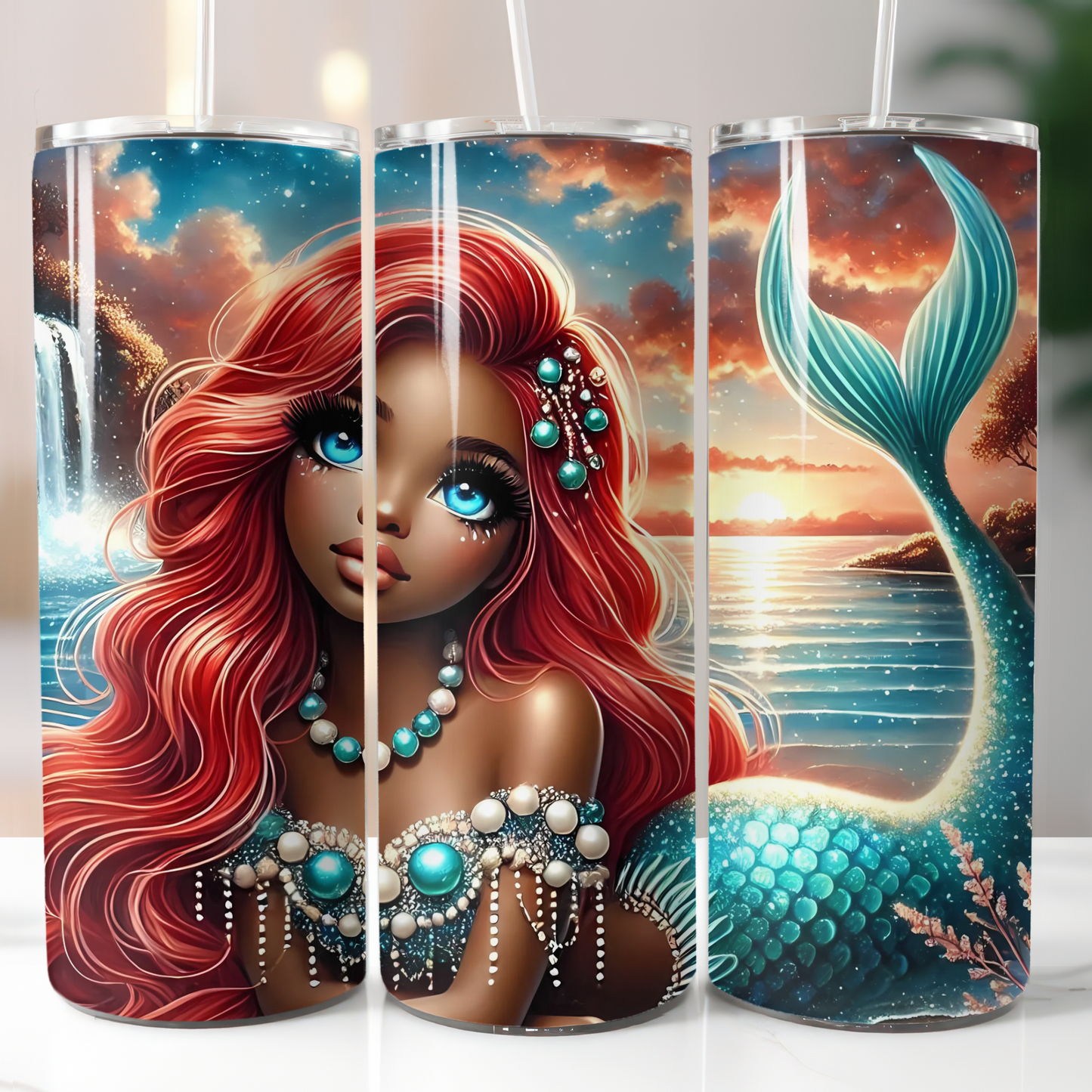 African American Beach Mermaid