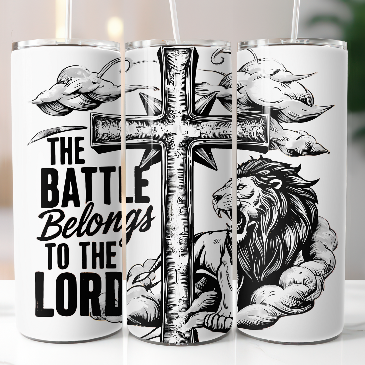 The Battle Belongs to the Lord B/W Sublimation Transfer