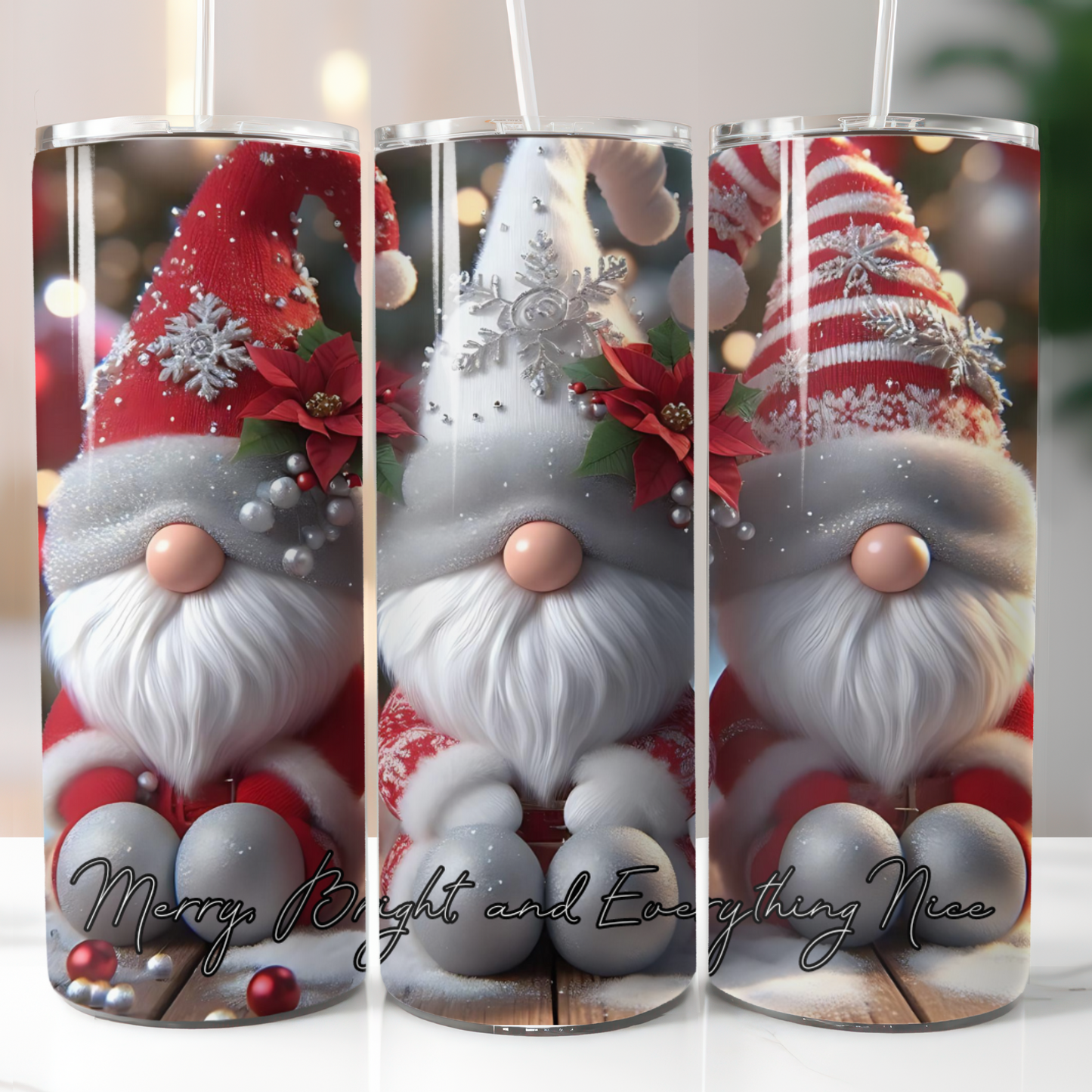 Christmas Gnomes Merry Bright and Everything Nice