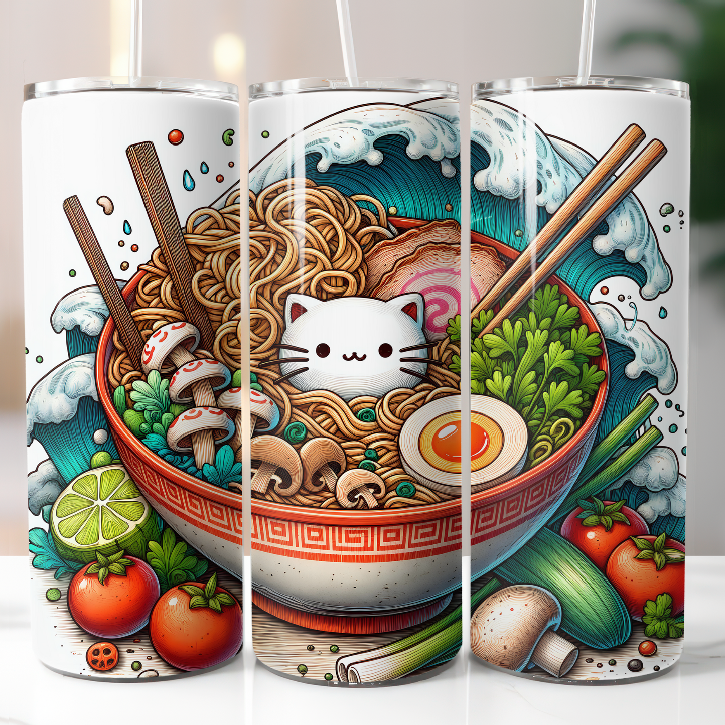 Cat Ramen Sublimation Transfer