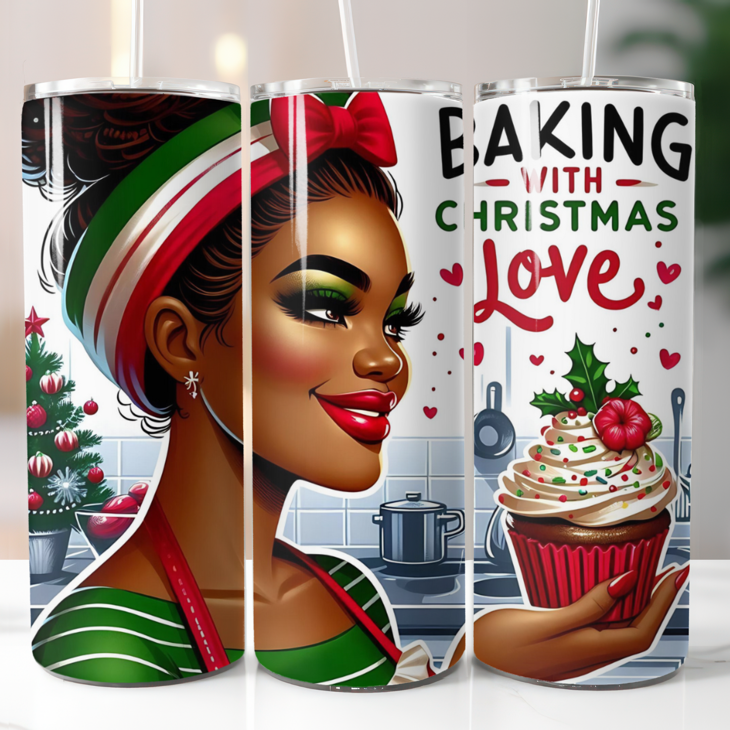 Baking with Christmas Love Black Woman