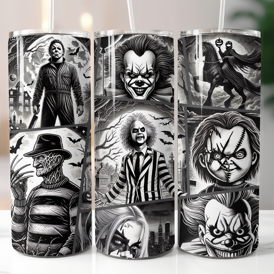 Horror Gang Black and White Sublimation Transfer