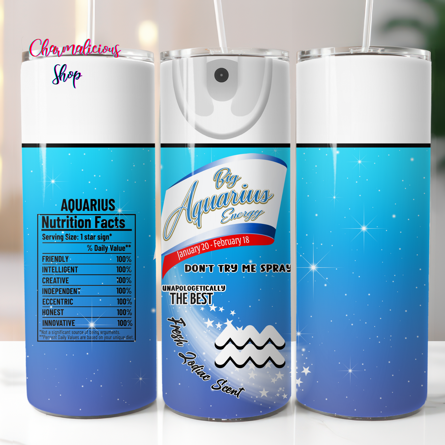 Aquarius, Sublimation, Ready to Print, Ready To Press, Print Out Transfer, 20 oz, Skinny Tumbler Transfer, NOT A DIGITAL