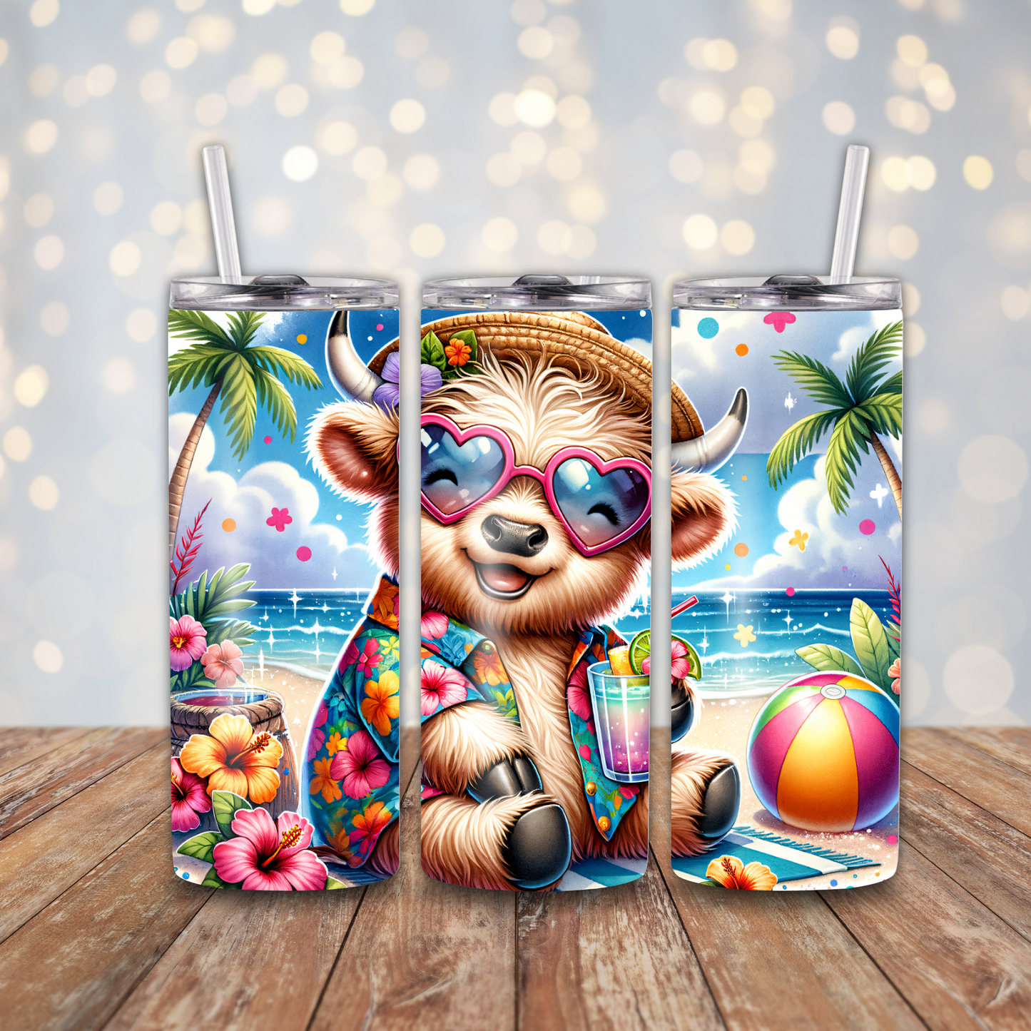 Summer Beach Baby Cow Sublimation Transfers