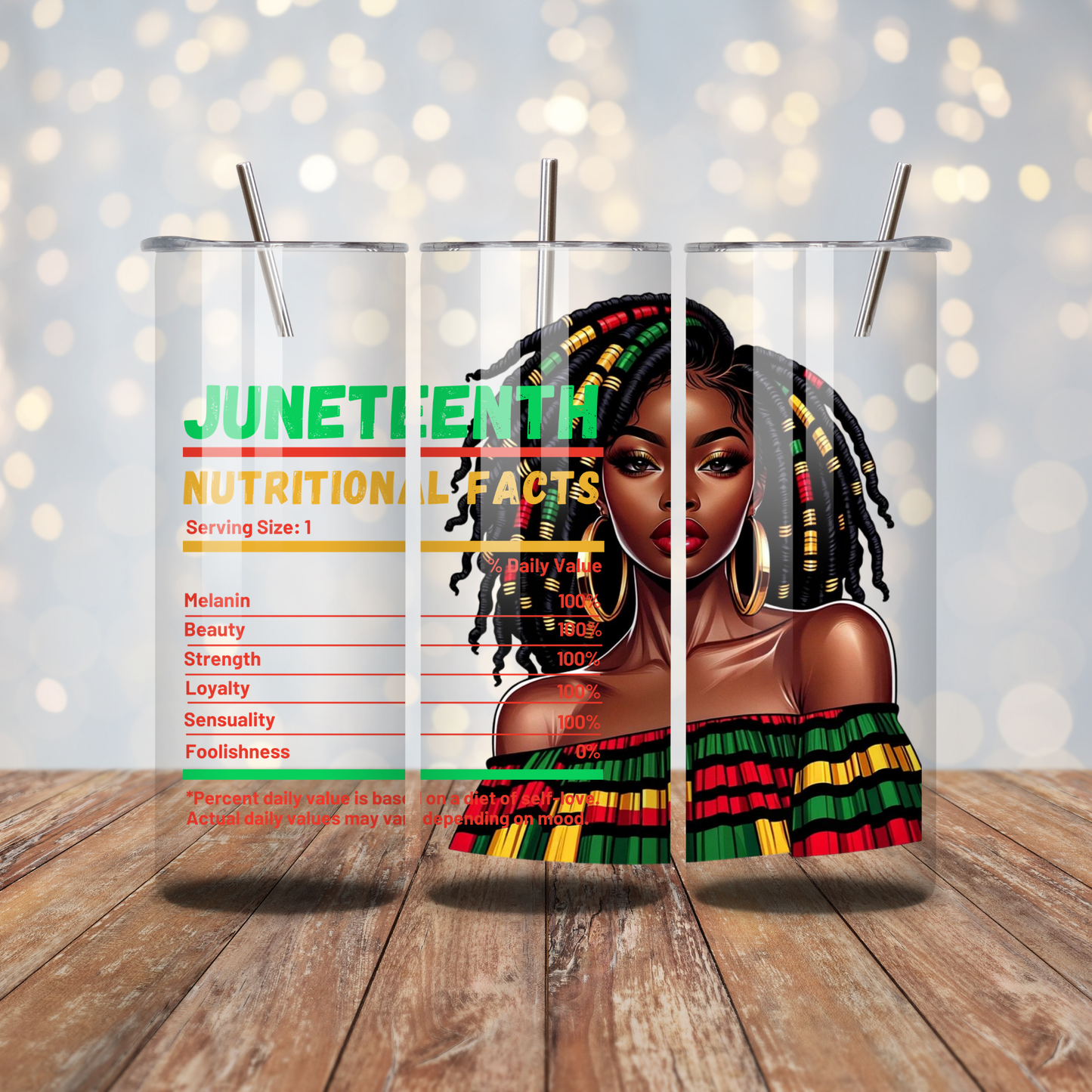 Juneteenth Nutritional Facts Sublimation Transfer