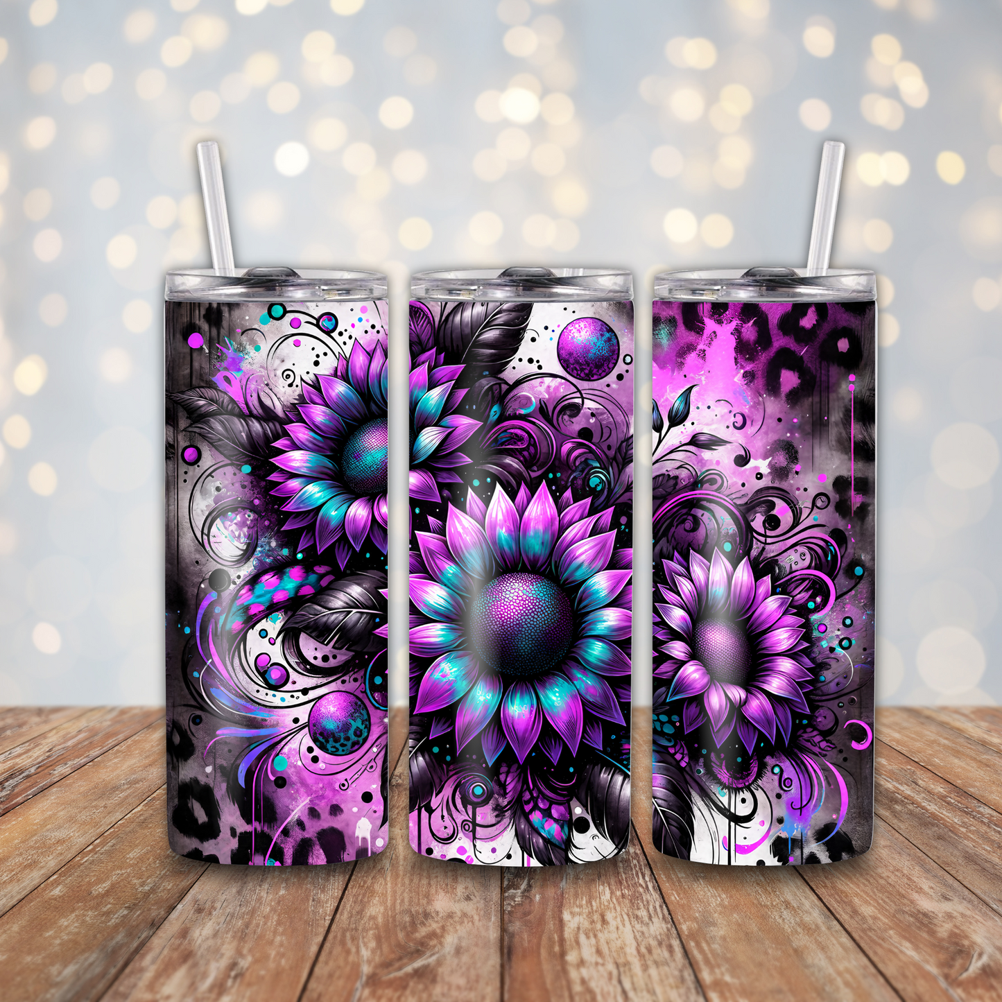 Purple Sunflowers Sublimation Transfers