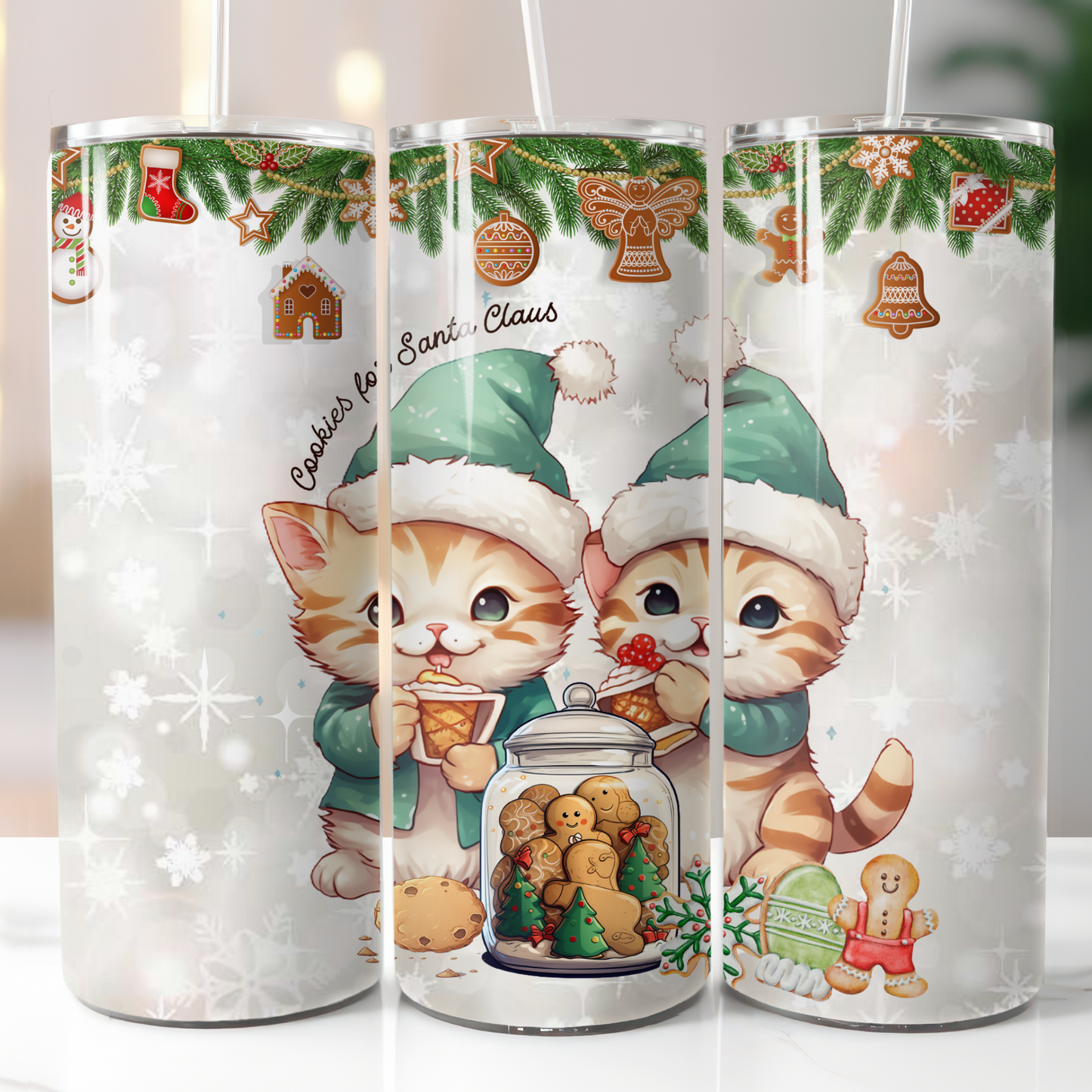 Christmas Cats, Sublimation, Ready To Press, Print Out Transfer, 20 oz, Skinny Tumbler Transfer, NOT A DIGITAL