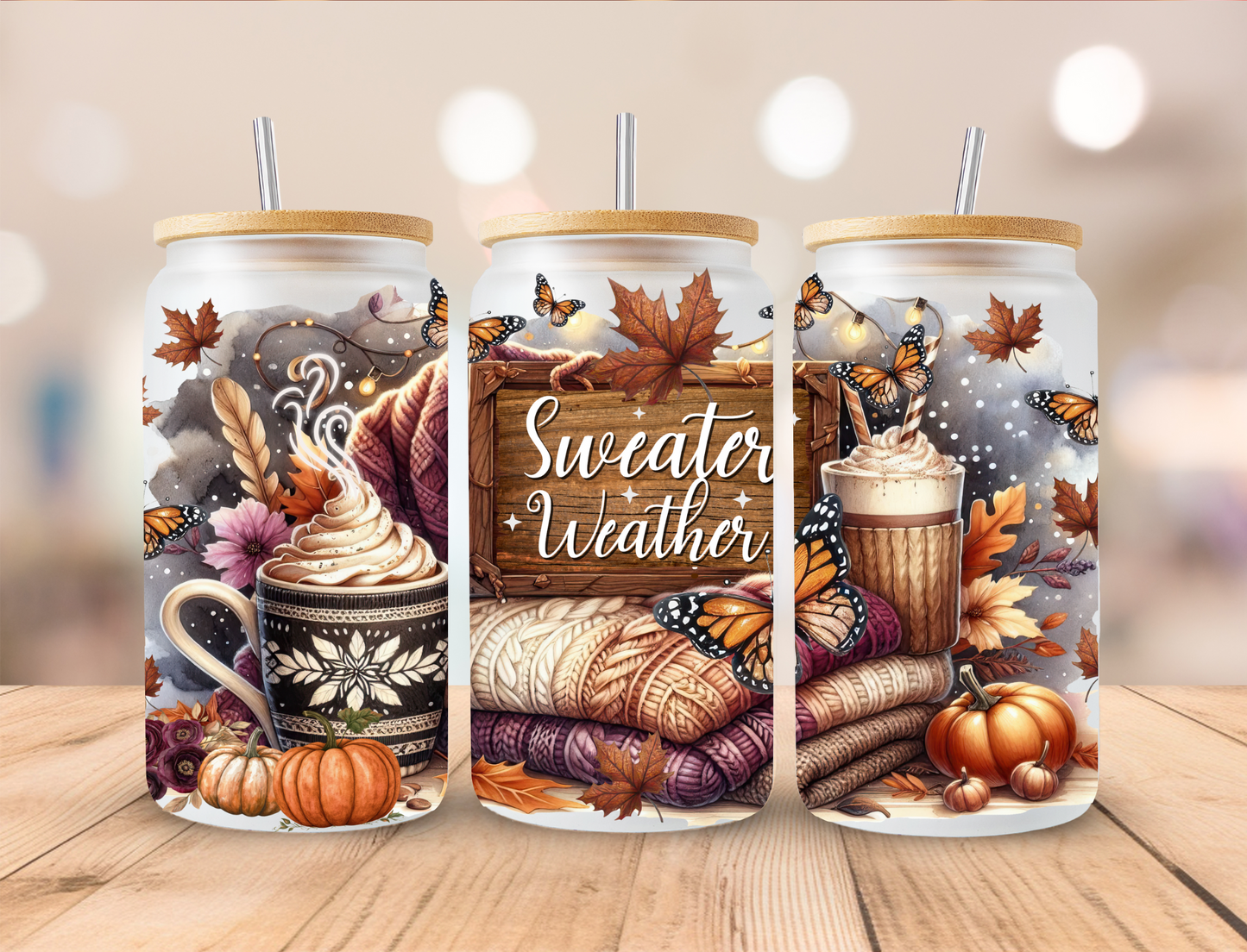 Sweater Weather Fall Libbey Glass Transfer