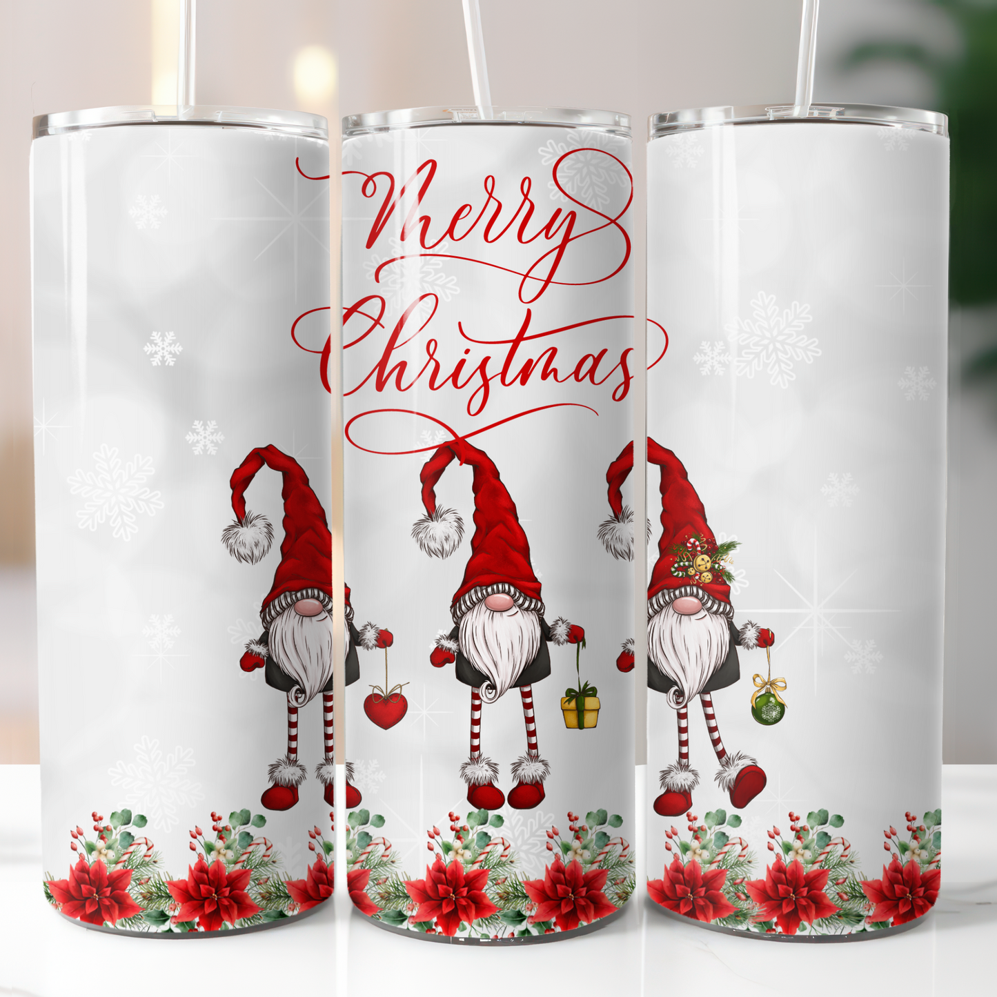 Merry Christmas Gnomes, Sublimation, Ready To Press, Print Out Transfer, 20 oz, Skinny Tumbler Transfer, NOT A DIGITAL