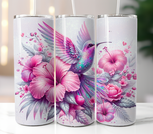 Hummingbird Pink Hibiscus Sublimation Transfer