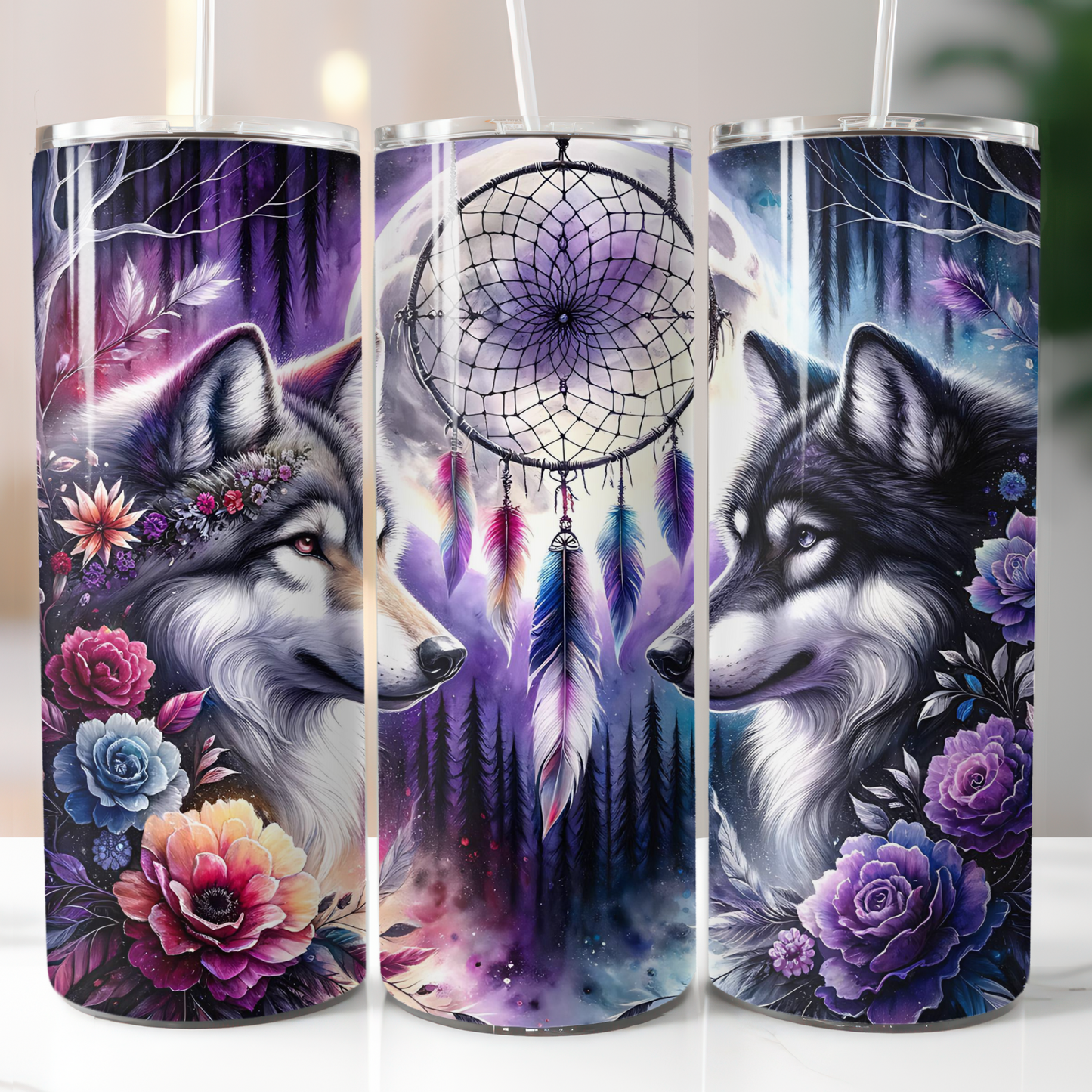 Wolf Dreamcatcher, Sublimation Transfer