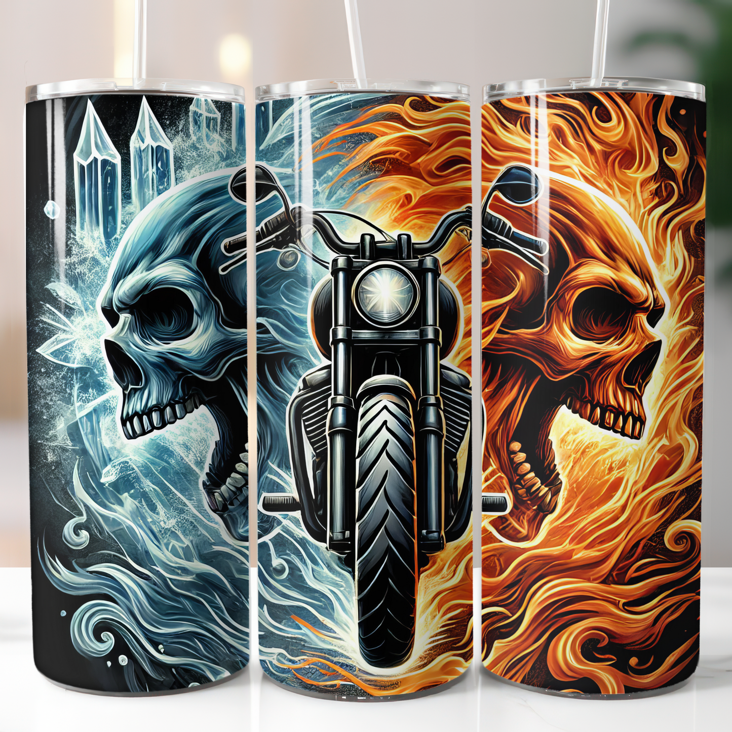 Skull Motorcycle Sublimation Transfers