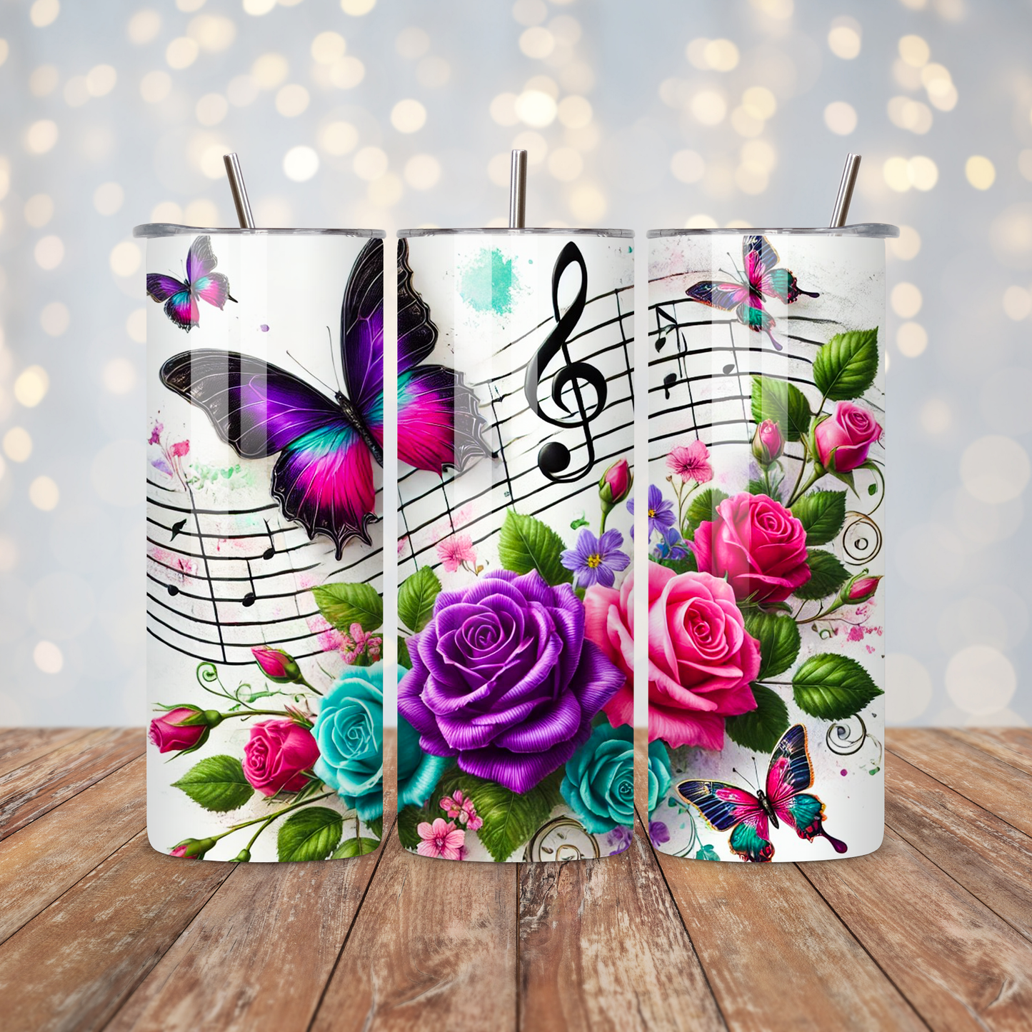 Butterfly Flower Music Sublimation Transfer