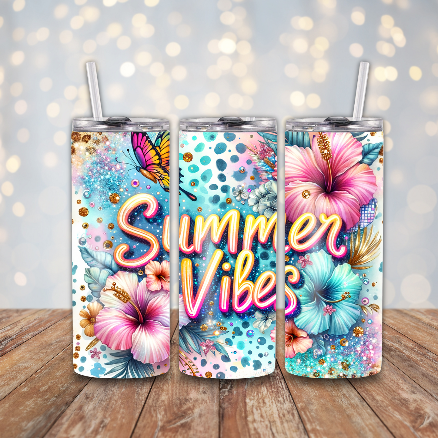 Summer Vibes Hibiscus Sublimation Transfers