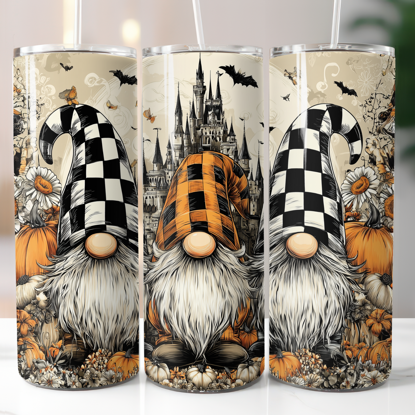 Scary Checkerboard Gnomes Sublimation Transfer