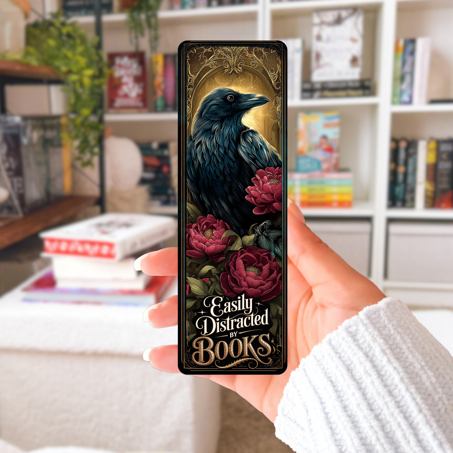 Easily Distracted By Books Crow Sublimation Transfers