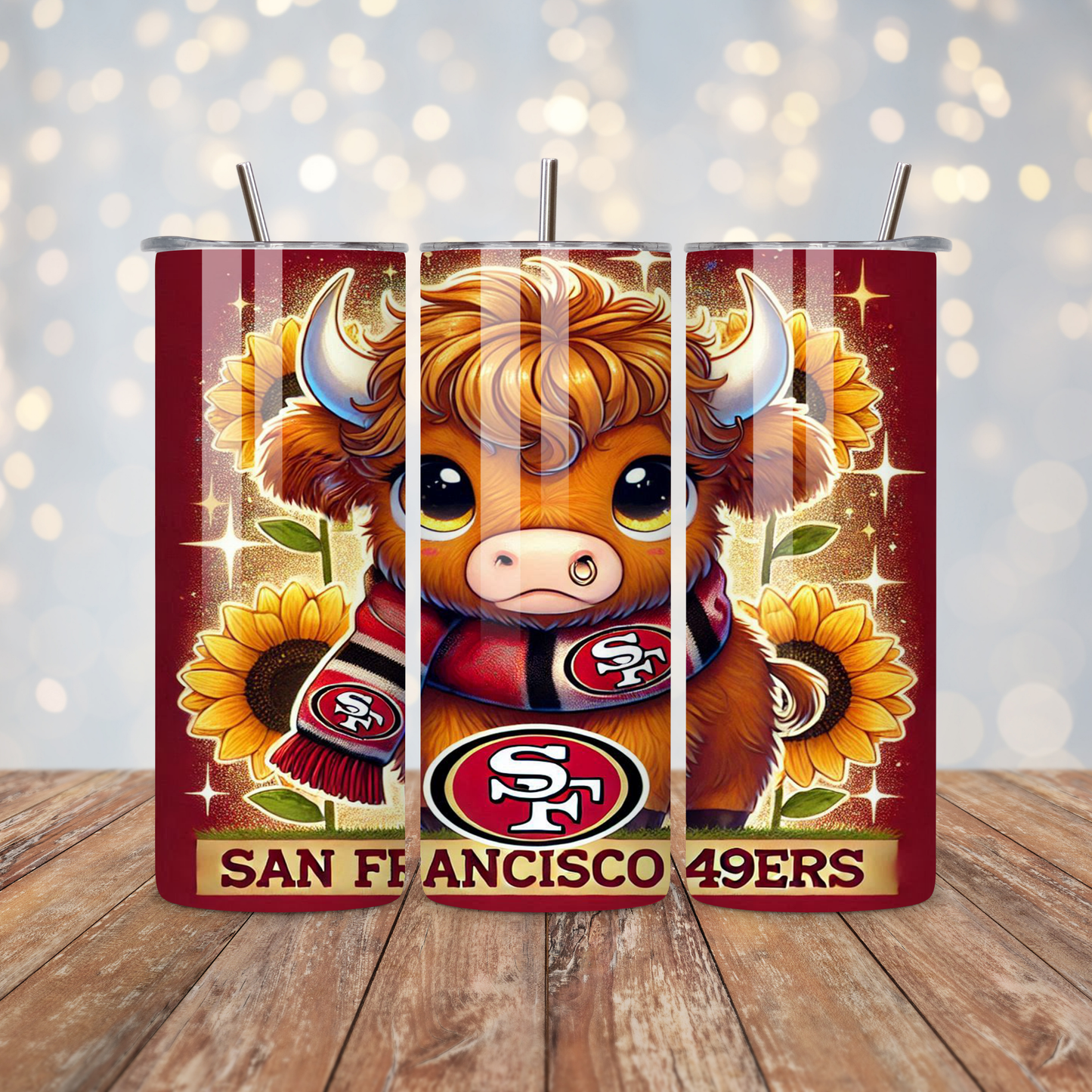 Football Highland Cow Sublimation Transfer