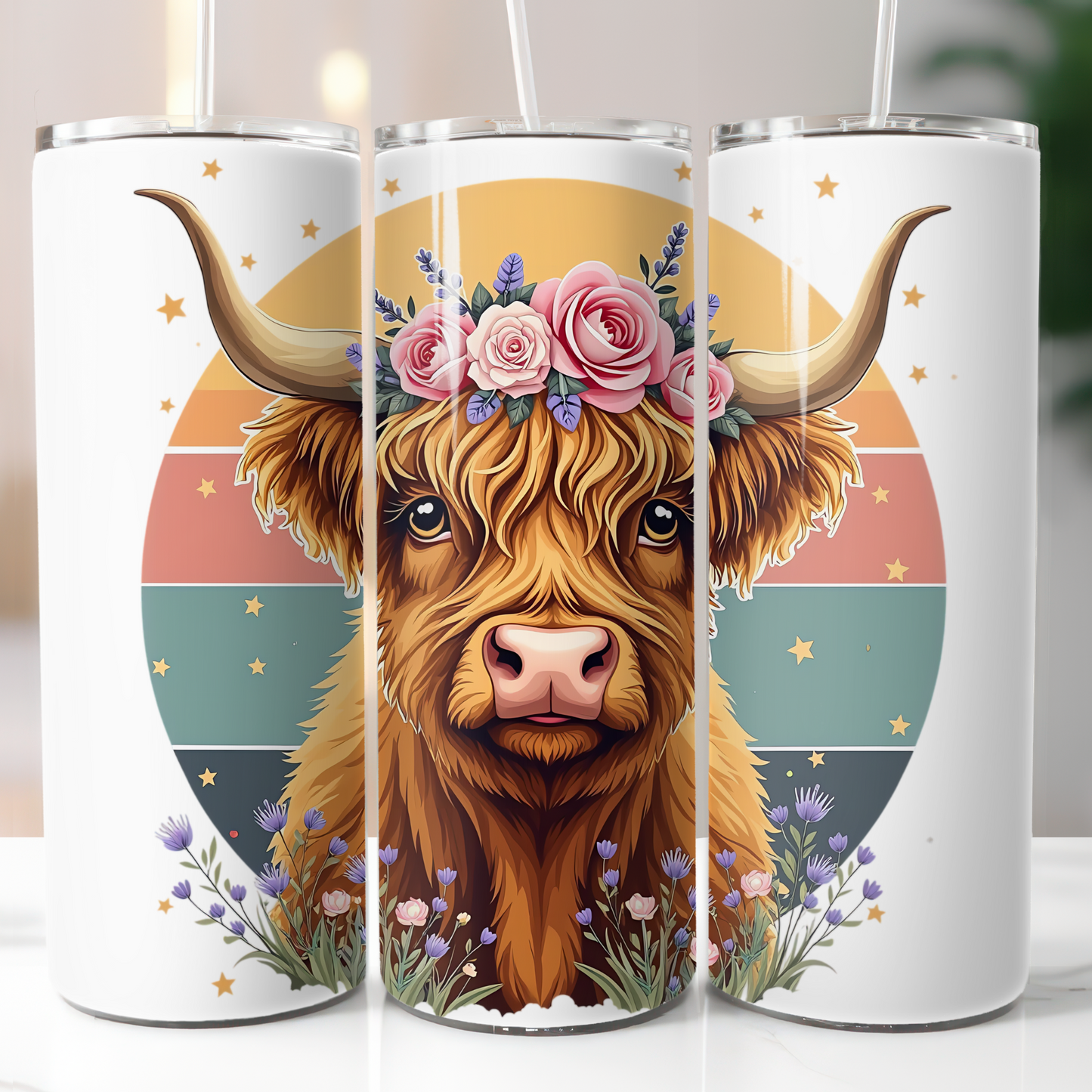 Highland Cow Floral