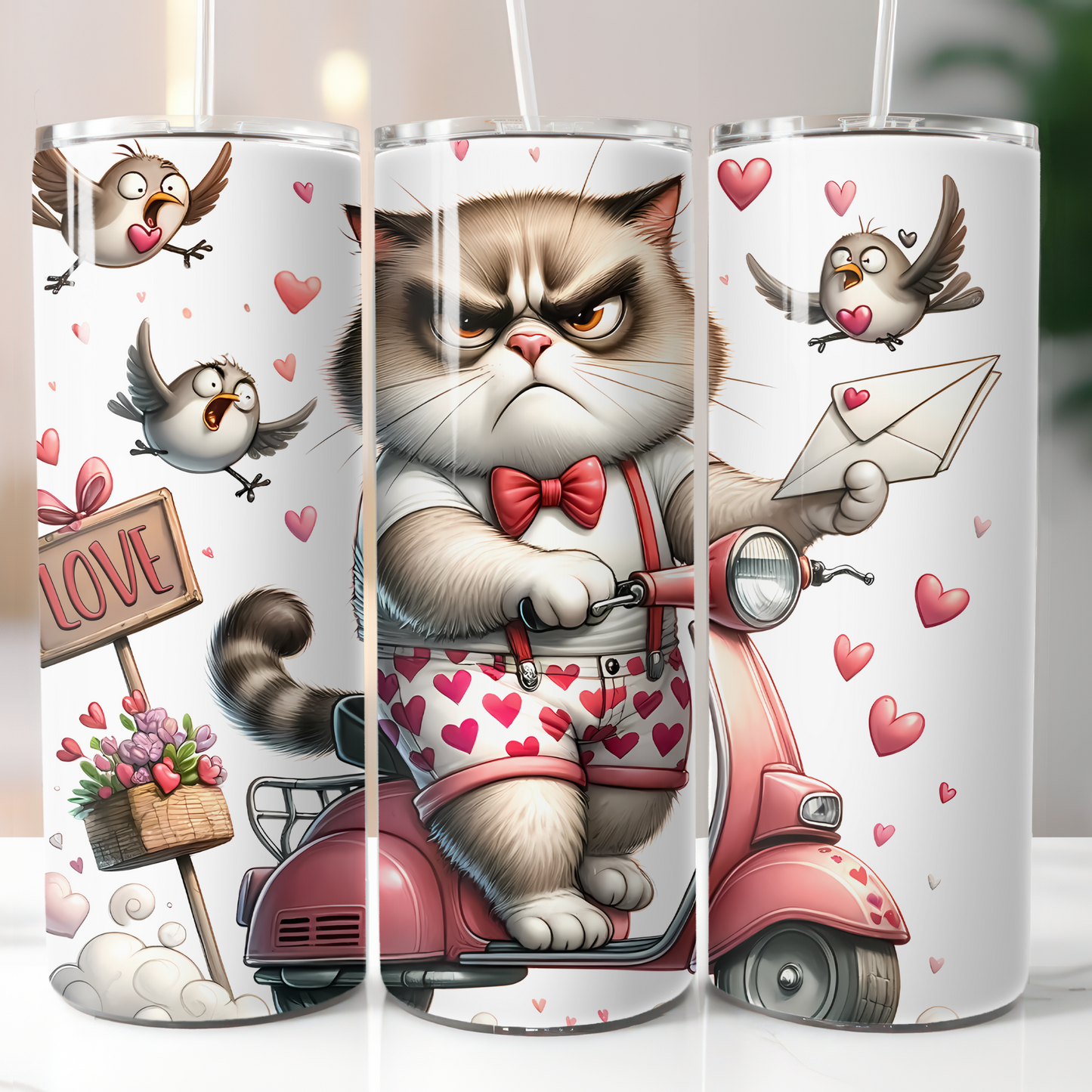 Grumpy Valentine Cat